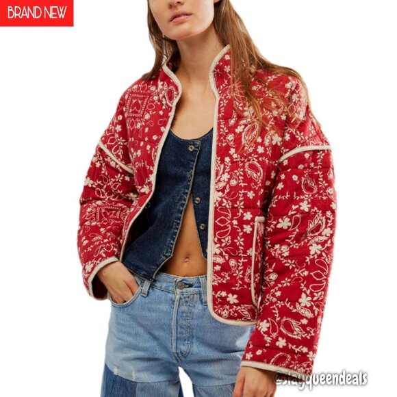 Jackets & Blazers - Loose Cropped Puffer Jacket Retro Striped Quilted Lightweight Outerwear